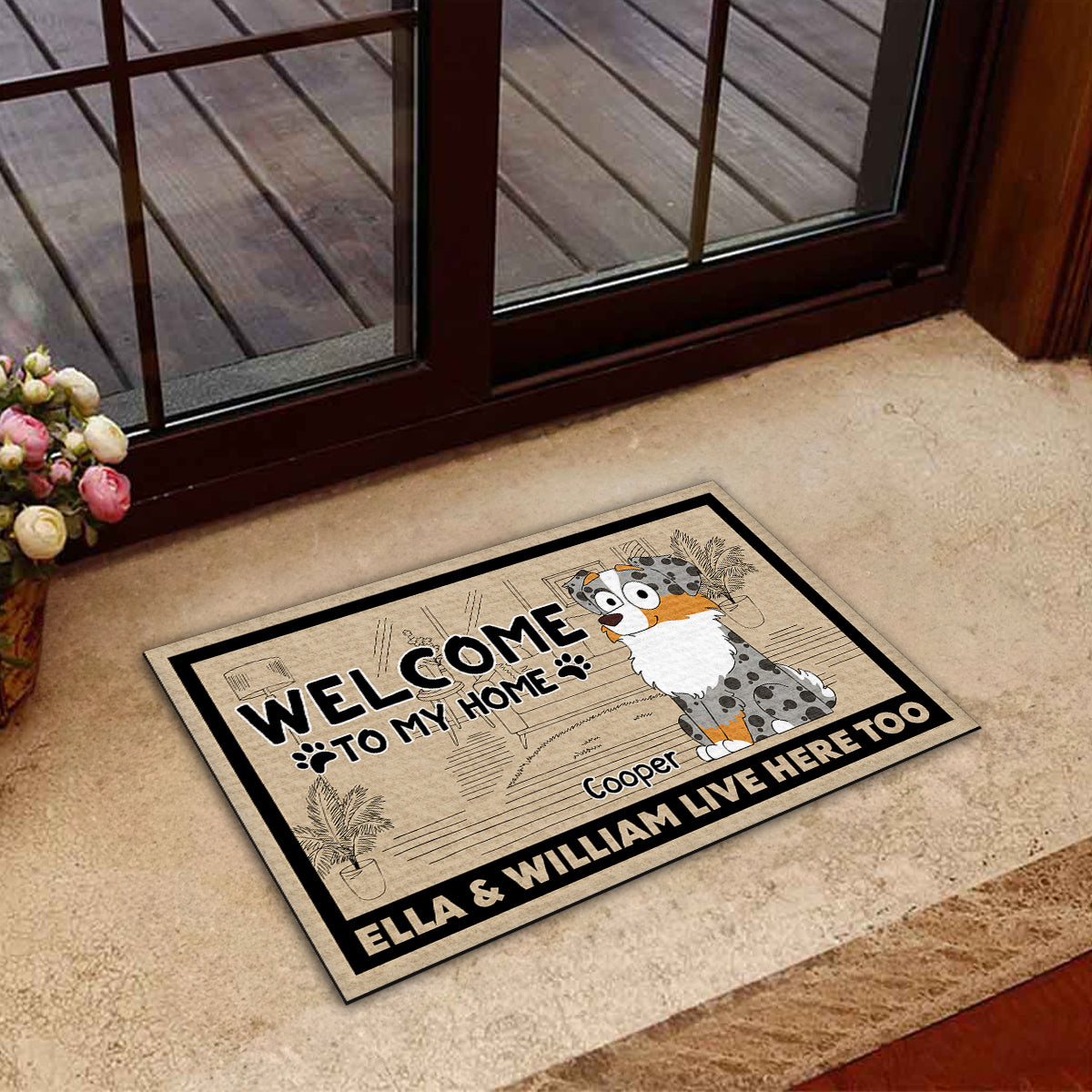 Welcome to Our Home - Personalized Custom Pet Lover Doormat with Sublimation Printing