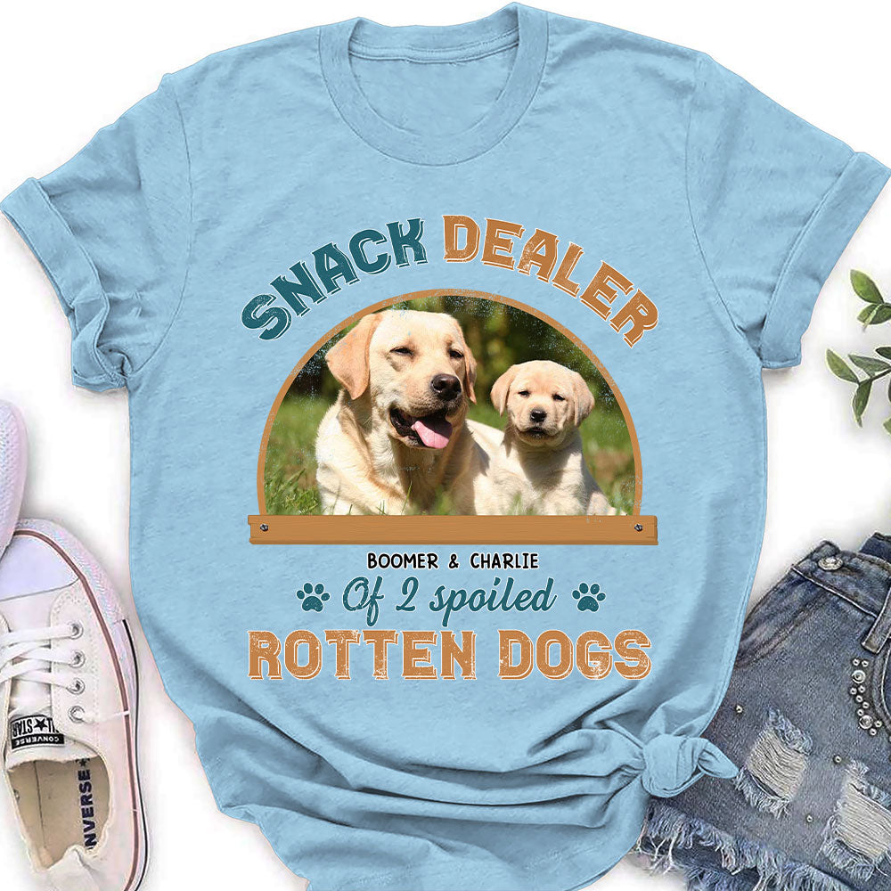 Personalized Custom Women's T-shirt - Dog Snack Dealer Photo Design