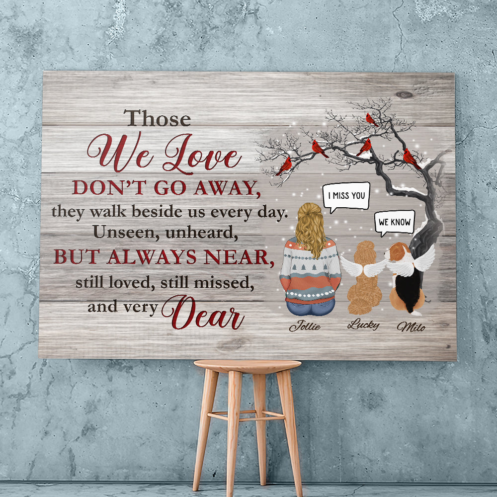 Personalized Custom 'Those We Love Don't Go Away' Canvas Print for Pet Lovers