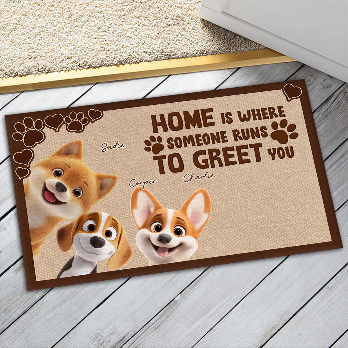 Greet You - Personalized Custom Pet Doormat with Cat or Dog Picture