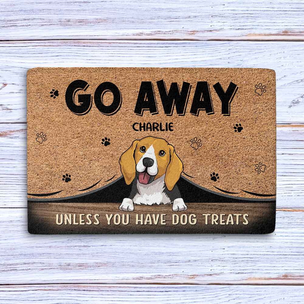 Go Away - Personalized Custom Dog Picture Doormat for Pet Lovers