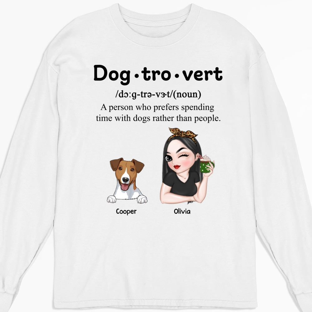 Im A Dogtrovert - Stylish Personalized Custom Long Sleeve T-shirt for Pet Lovers