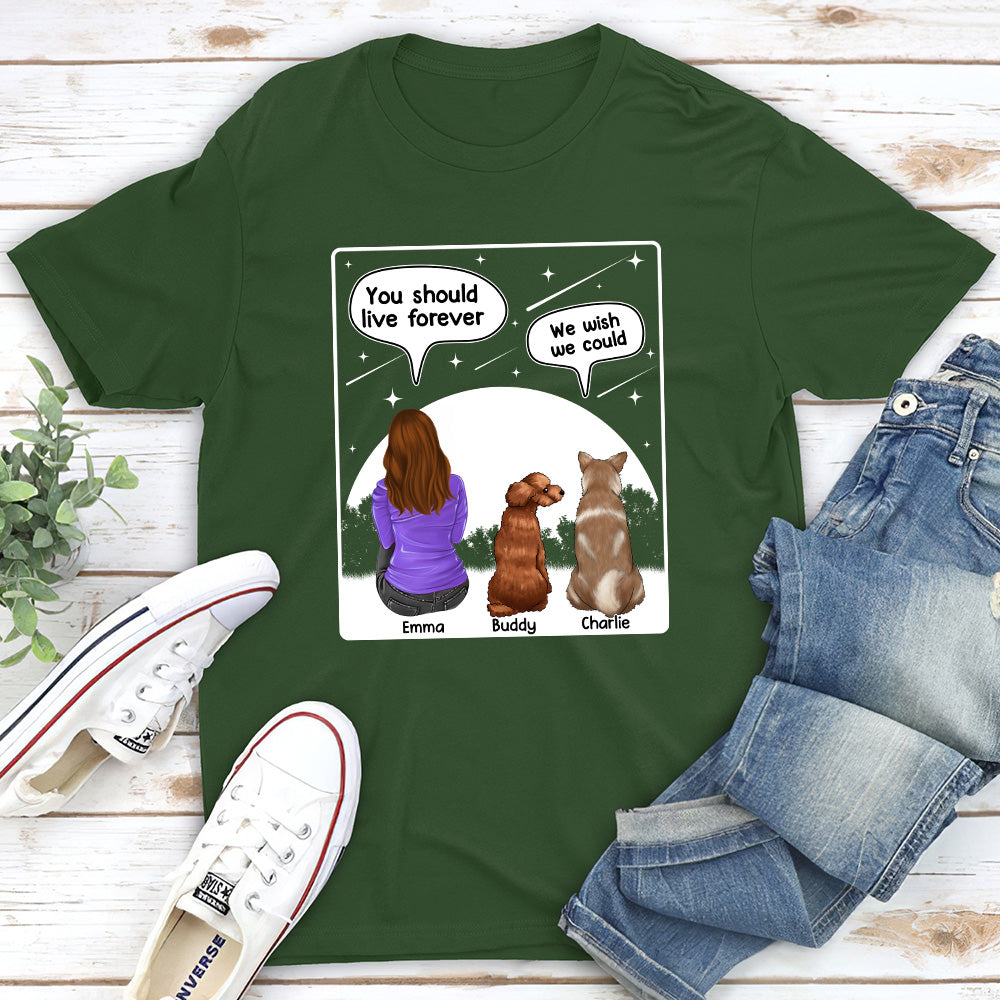 Live Forever - Personalized Custom Unisex 5.3 oz Heavy Cotton T-shirt for Pet Lovers