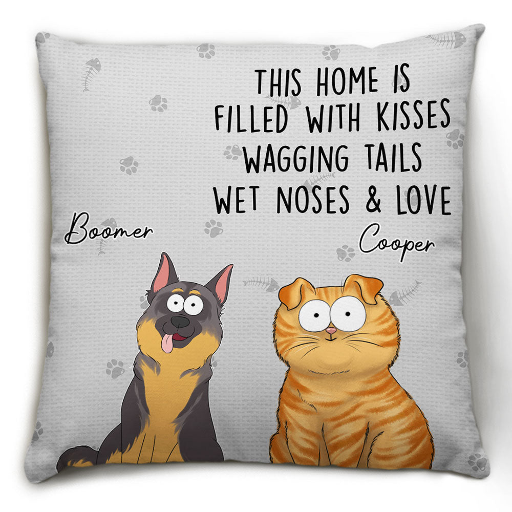 Personalized Custom Throw Pillow Filled With Kisses - 12' x 12' and 18' x 18' Sizes