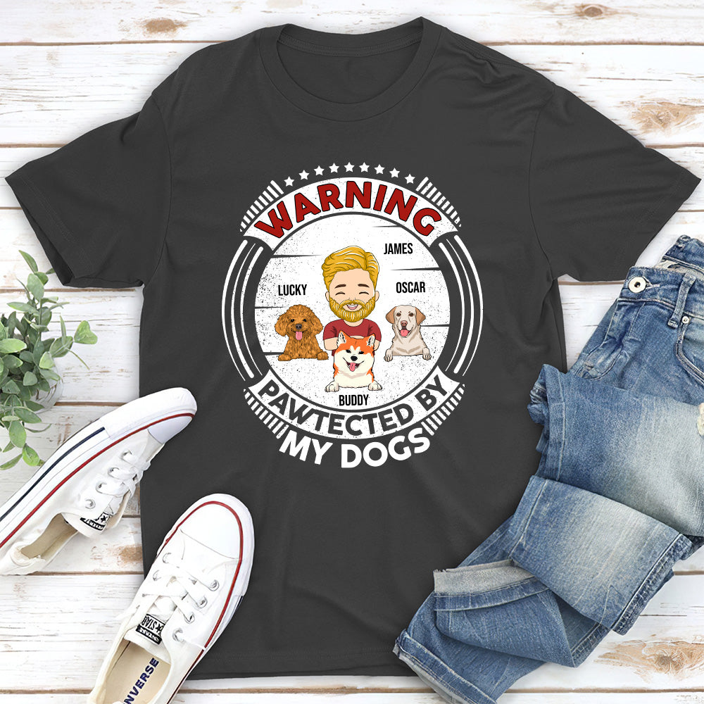 Pawtected By My Dog - Personalized Custom Unisex 5.3 oz T-shirt for Pet Lovers