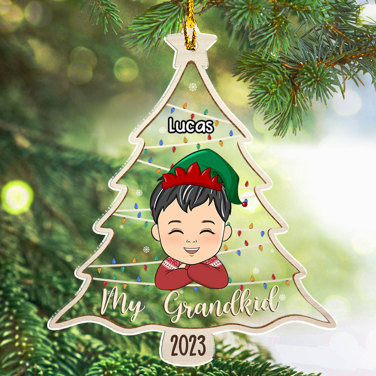2023 Personalized Custom Grandkids Acrylic Christmas Ornament