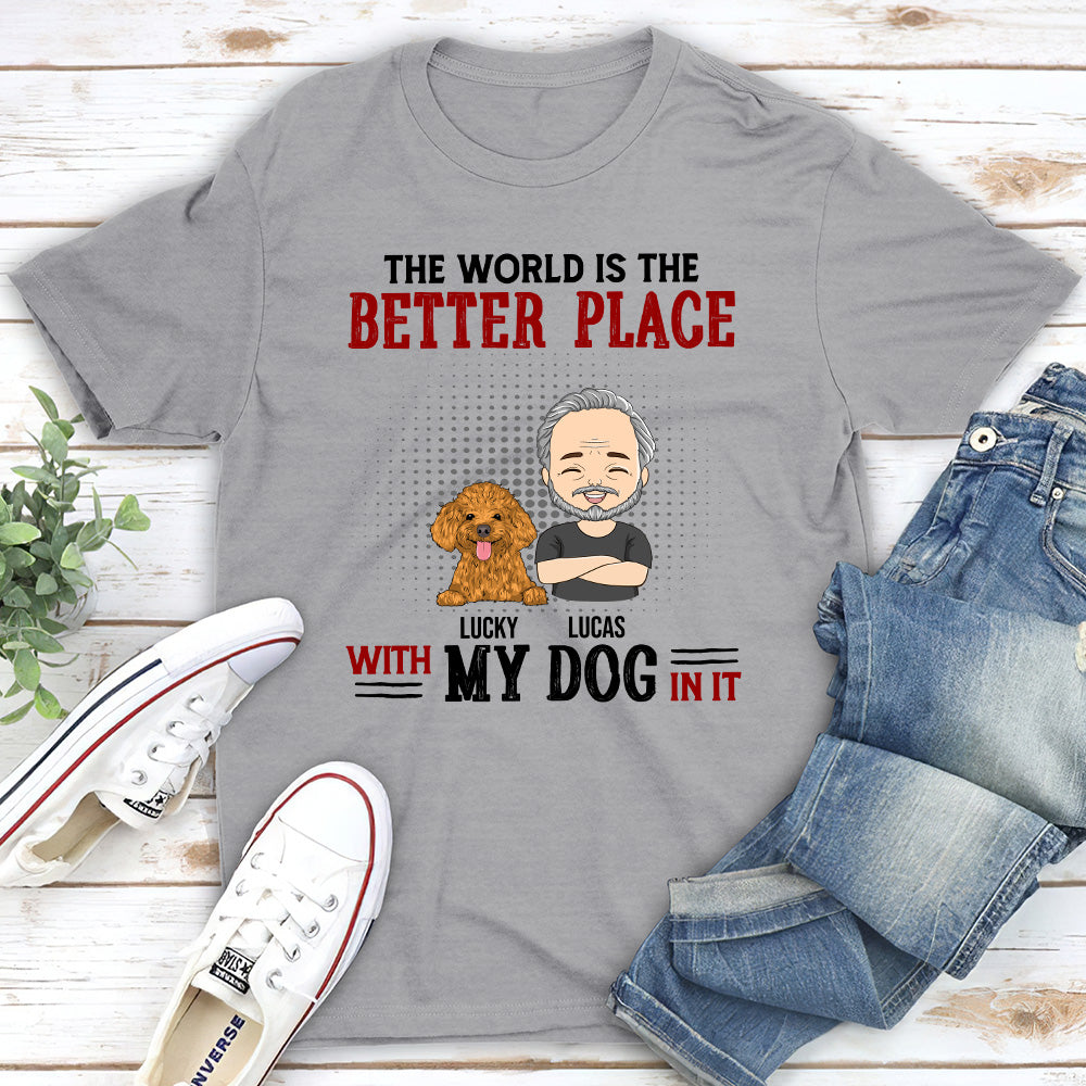 With My Dog - Personalized Custom Unisex 5.3 oz T-shirt for Pet Lovers