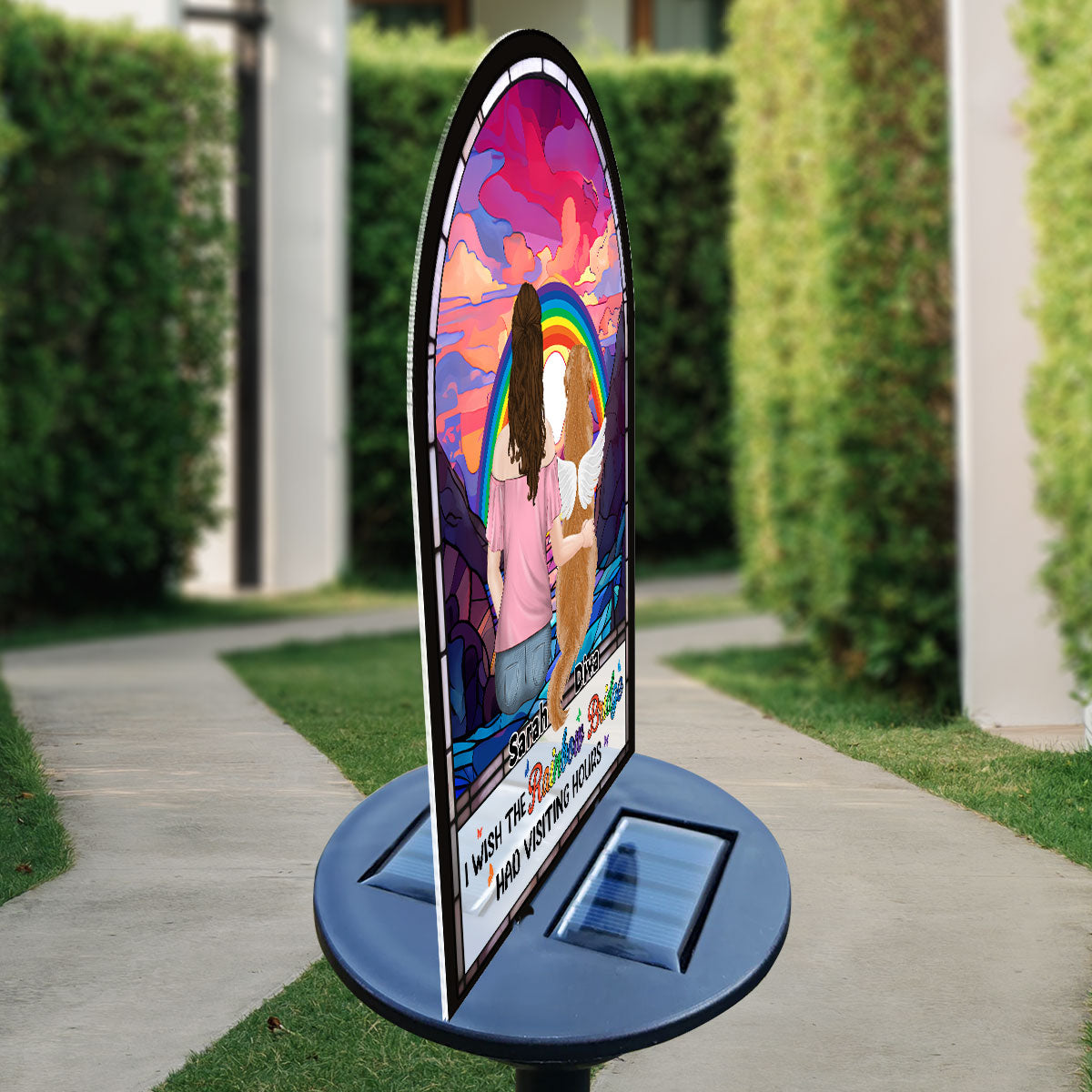 Rainbow Bridge Had Visiting Hours - Personalized Custom 5.7' x 6.3' Solar Light with Multiple Color Illumination