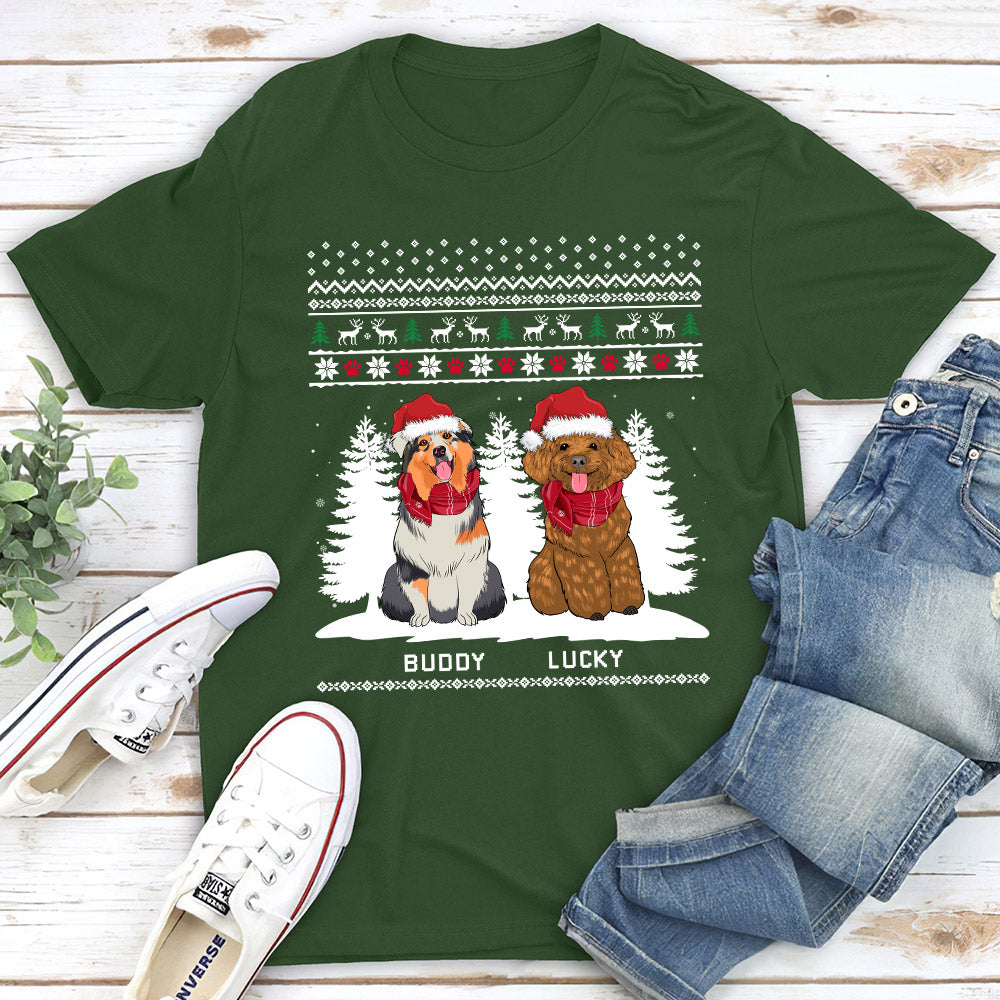 Unique Personalized Custom Unisex Winter Dog T-shirt