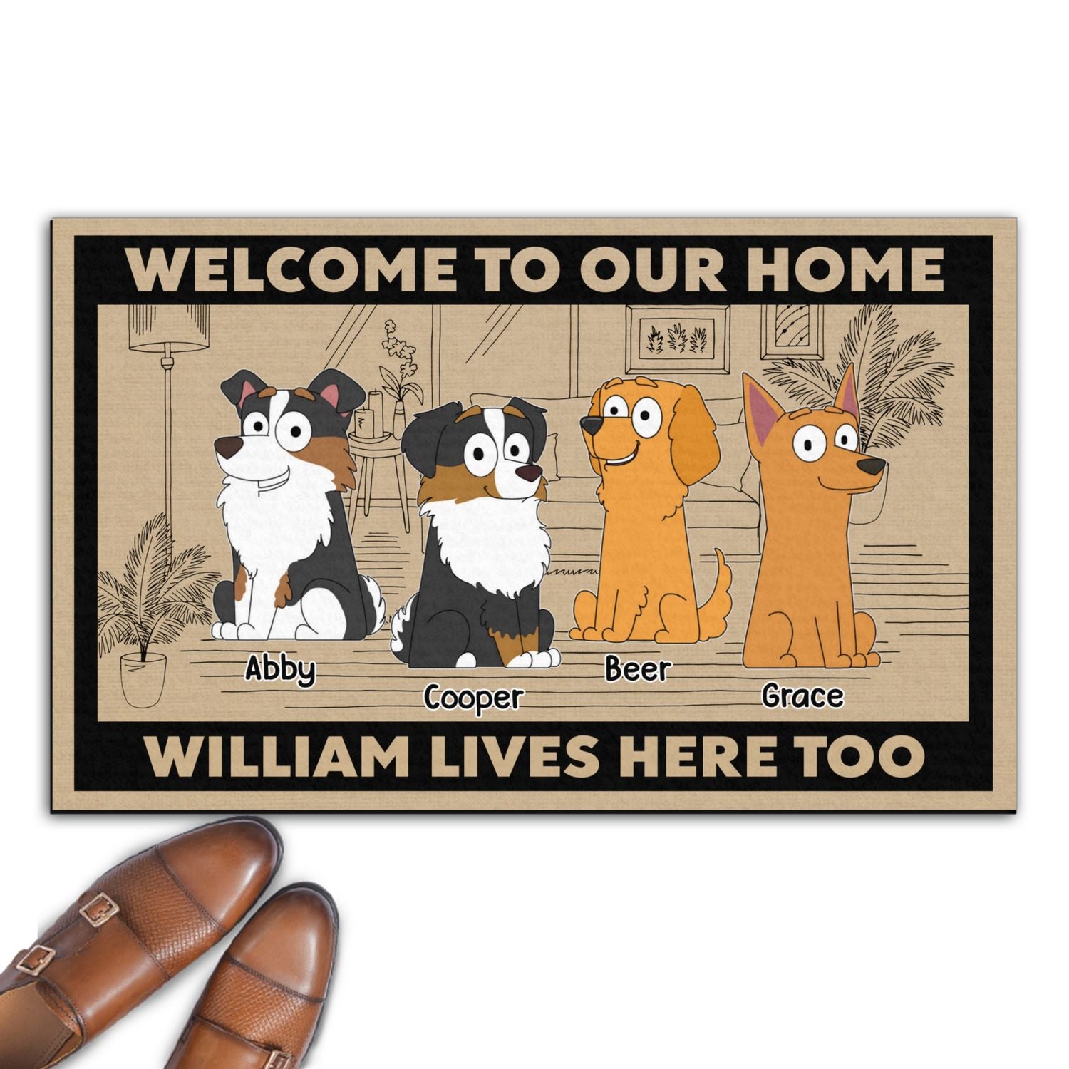 Welcome to Our Home - Personalized Custom Pet Lover Doormat with Sublimation Printing