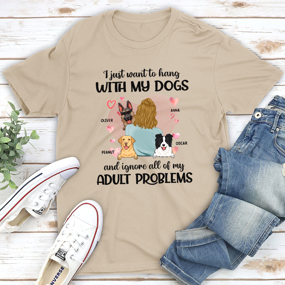Hang With My Dog - Personalized Custom Unisex Heavy Cotton T-shirt for Pet Lovers