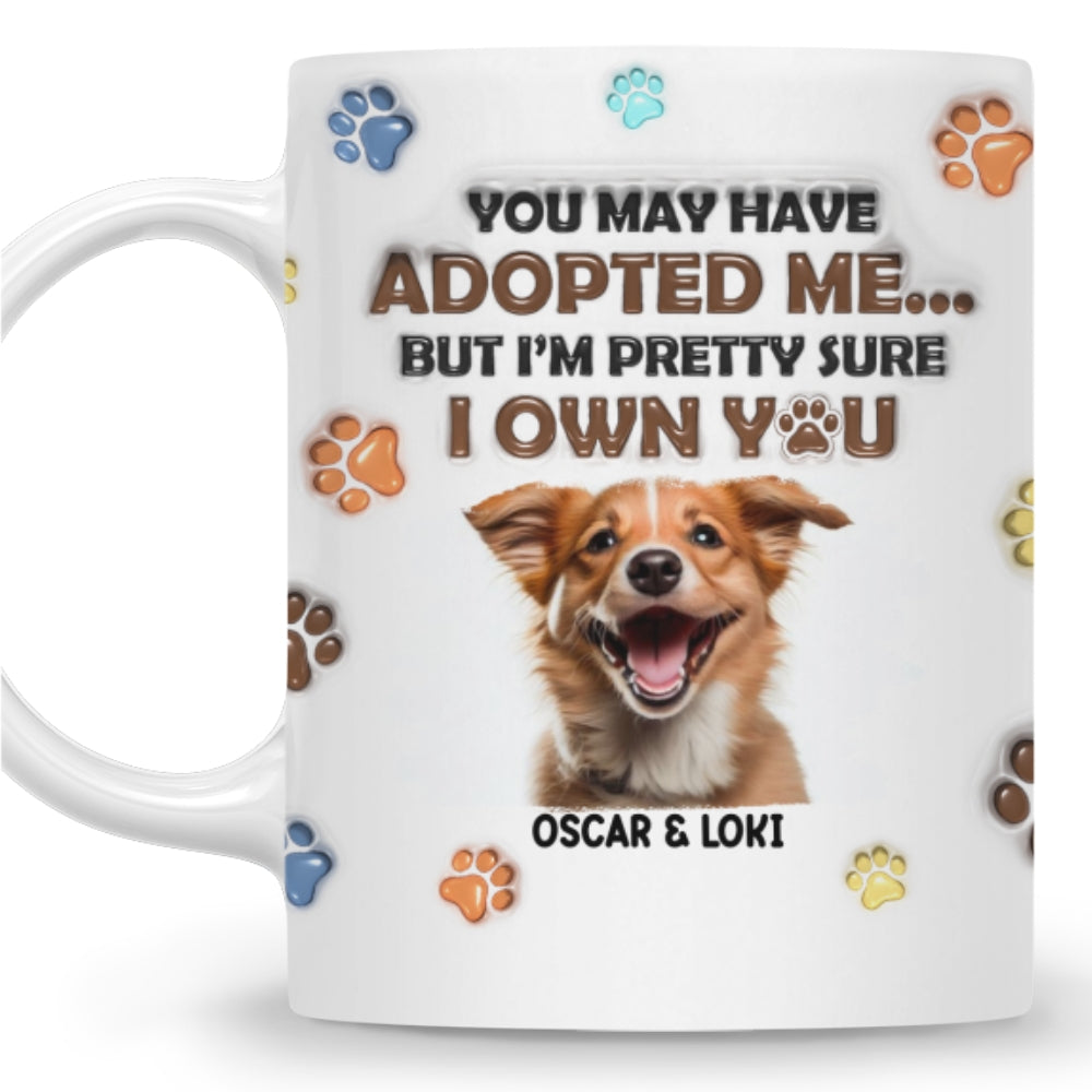Personalized Custom 3D Inflated Effect Mug with Adopted Dogs Photo - 11oz High - Quality Ceramic