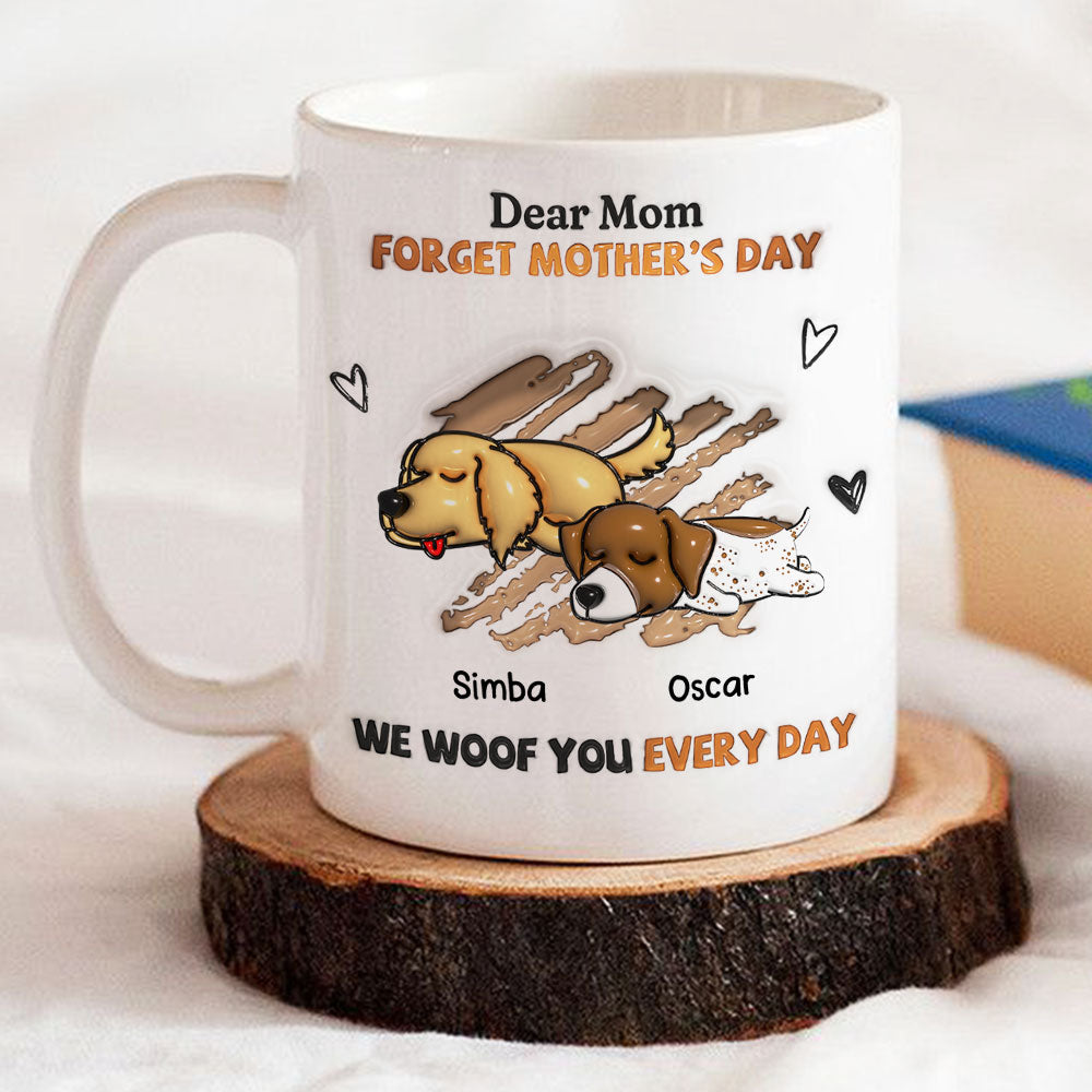 Daily We Woof You - Personalized Custom 3D Inflated Effect 11oz and 15oz Ceramic Mug