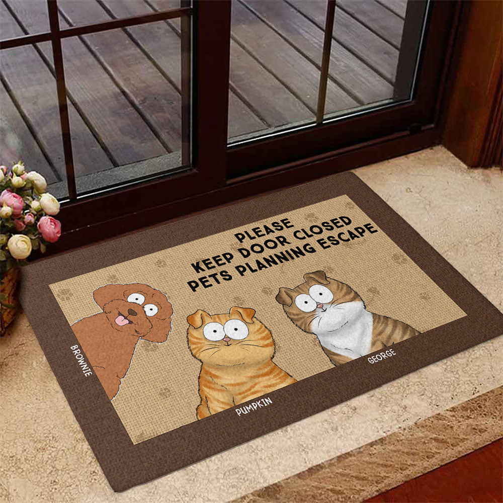 Personalized Custom Doormat to Keep Pets from Opening Doors