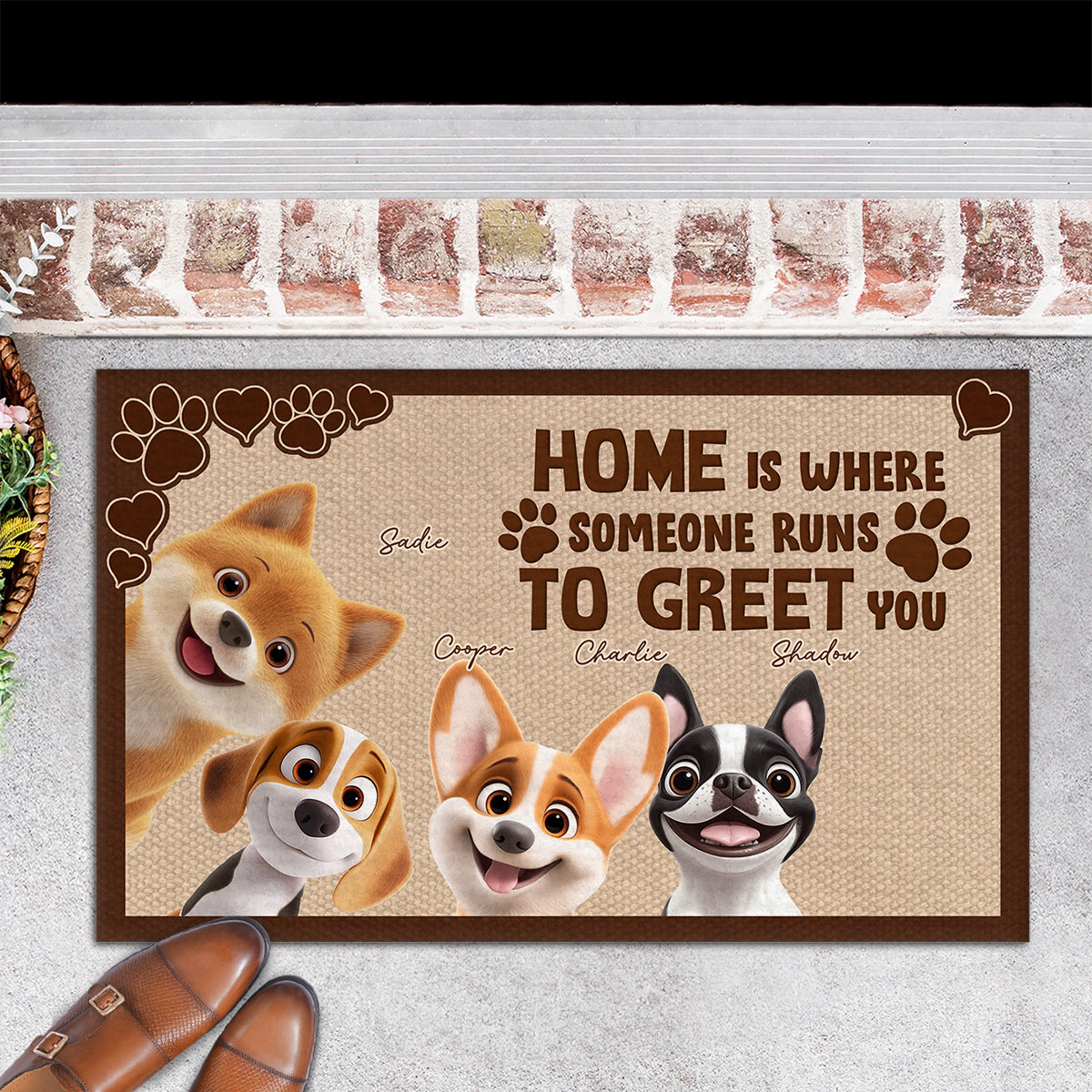Greet You - Personalized Custom Pet Doormat with Cat or Dog Picture