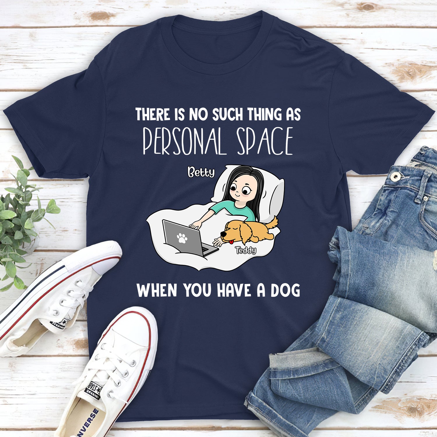 Personal Space - Customizable Unisex 5.3 oz Personalized T-shirt for Pet Lovers