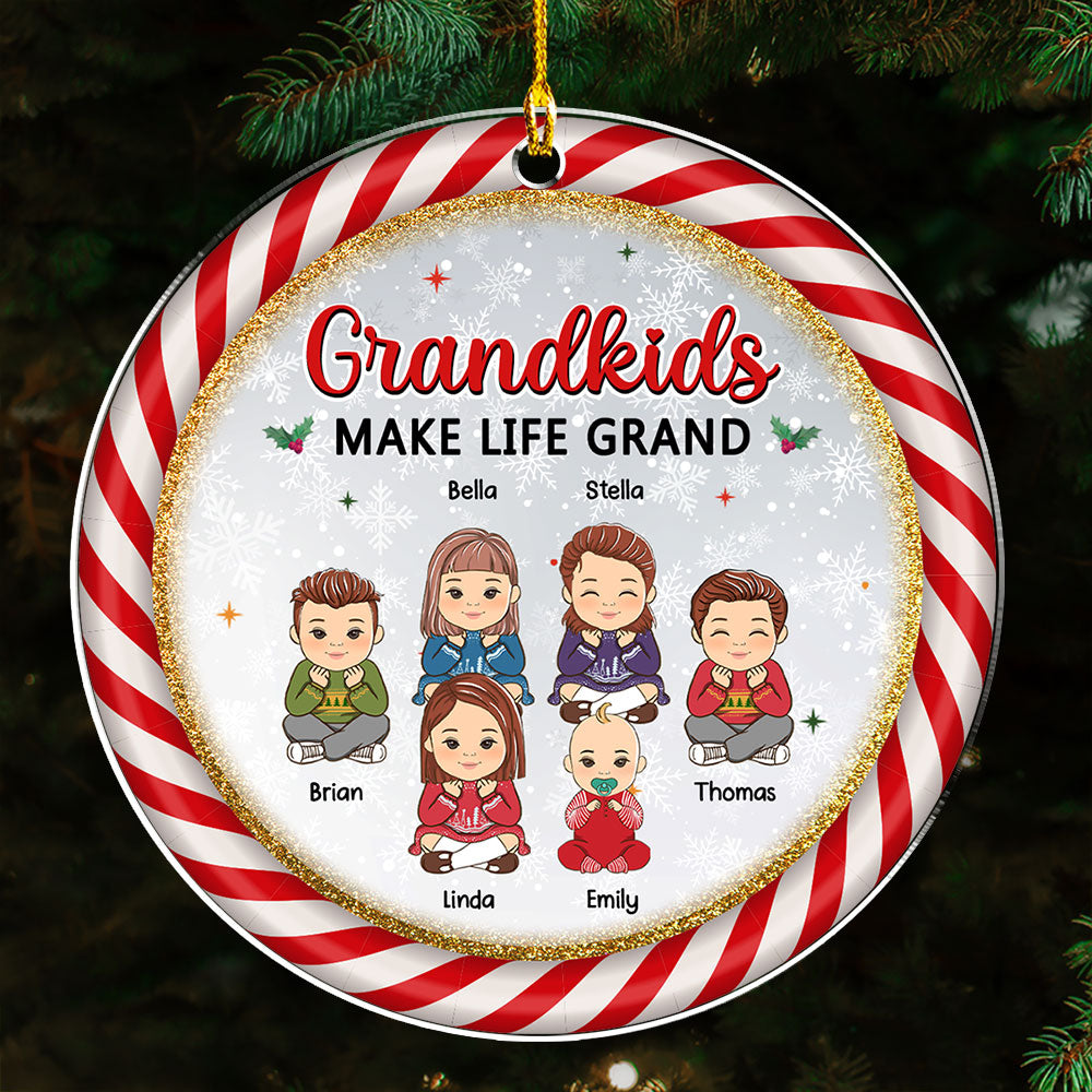 Make Life Grand - Customizable Personalized Acrylic Christmas Ornament (4' Diameter, 0.2' Thickness)