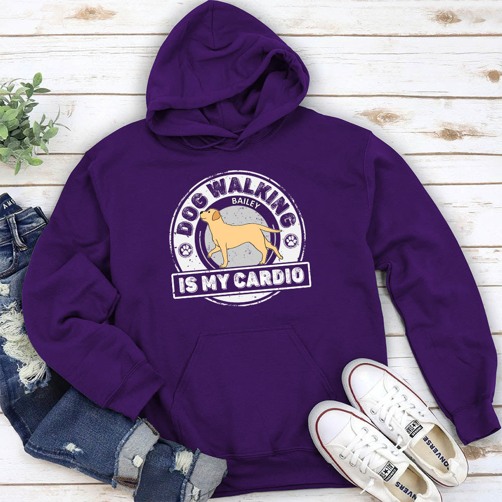 Personalized Cardio With Dog Custom Unisex 8.0 oz Hoodie - Ideal Gift for Pet Lovers
