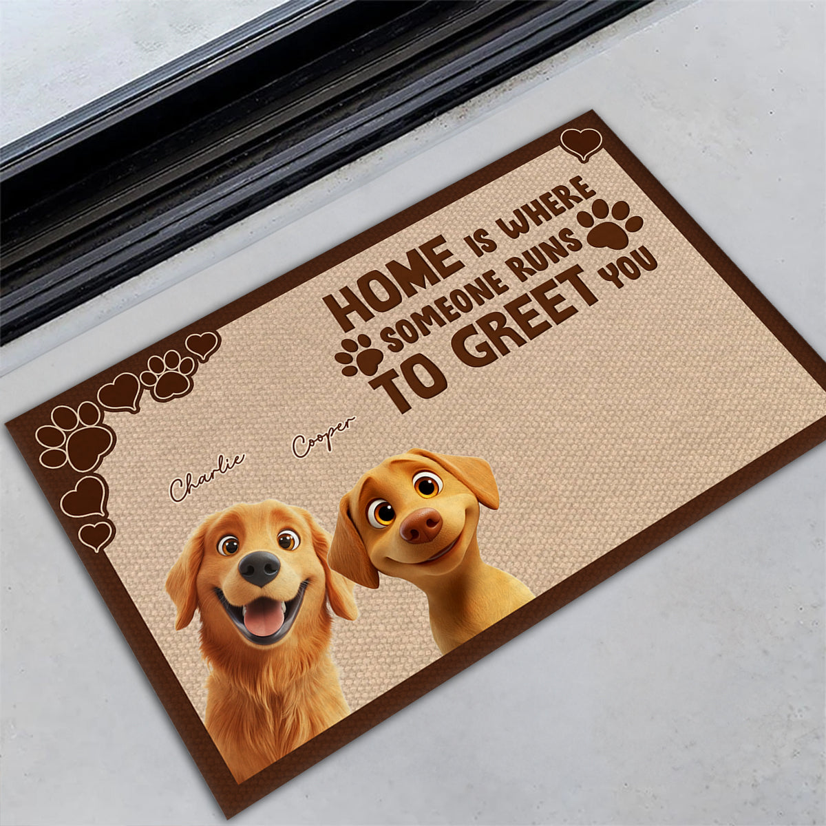 Greet You - Personalized Custom Pet Doormat with Cat or Dog Picture