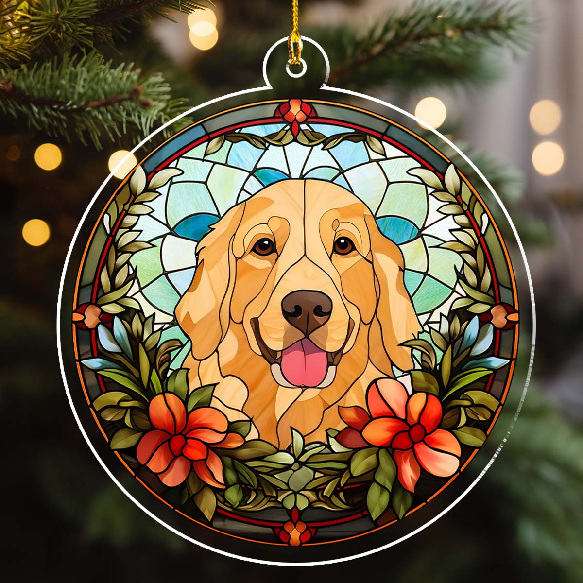 Adorable Customizable Personalized Acrylic Dog Ornament for Christmas
