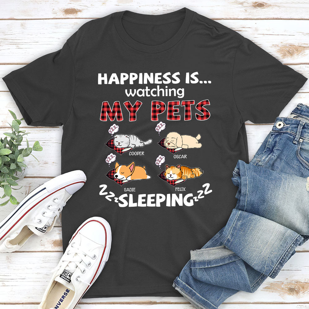 My Pets Snoring - Personalized Custom Unisex 5.3 oz T-shirt for Pet Lovers