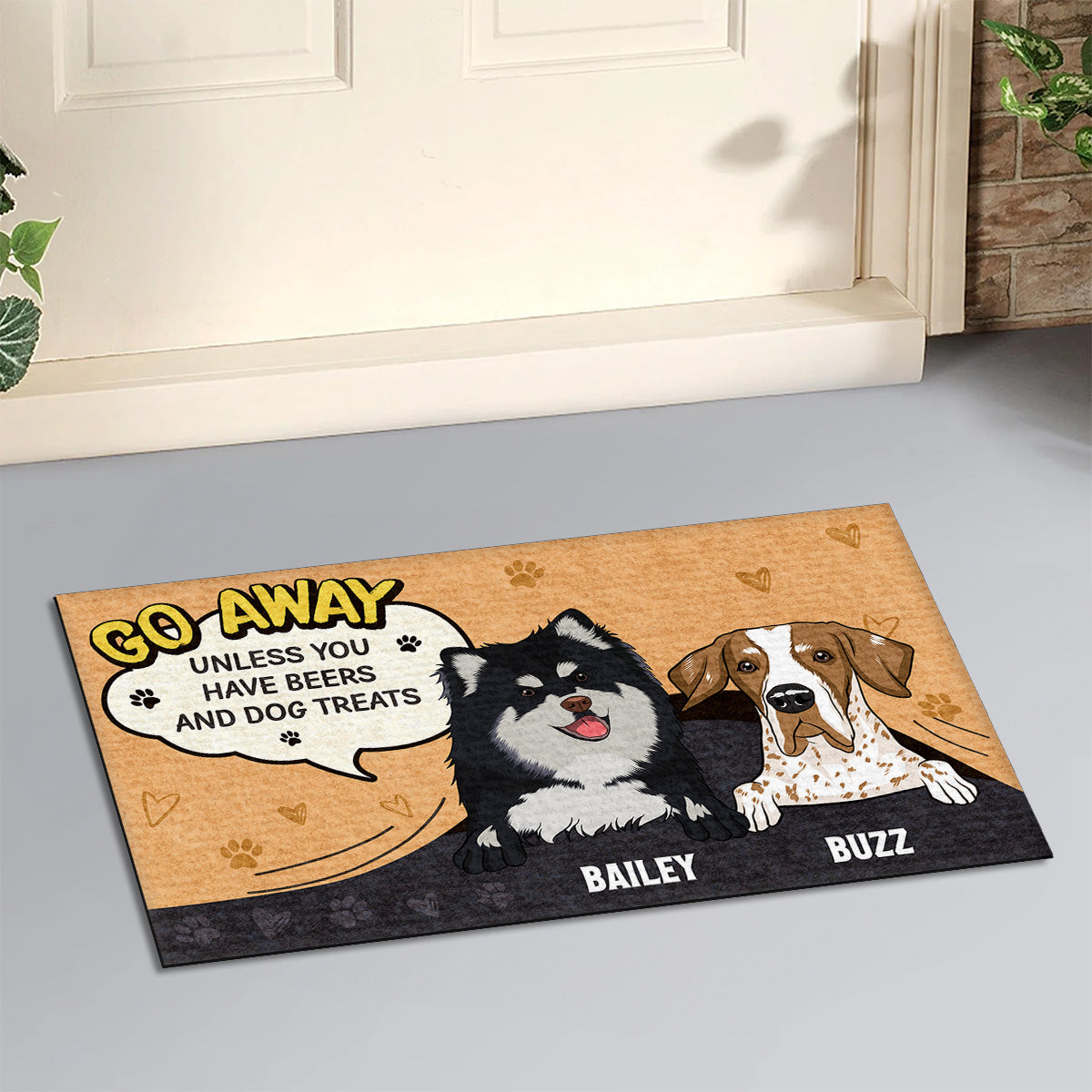 Personalized Custom 'Go Away Unless You' Doormat for Pet Lovers