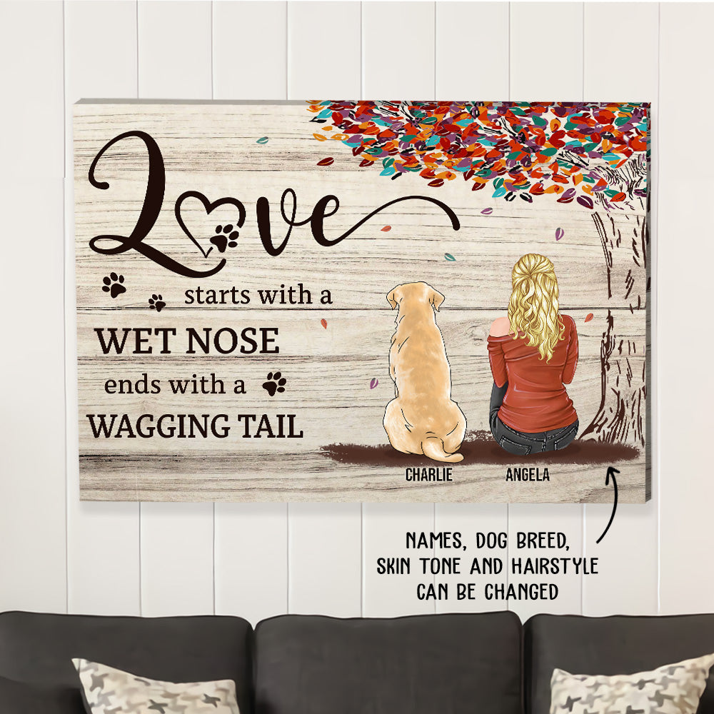Love Start - Personalized Custom Matte Canvas Print for Pet Lovers
