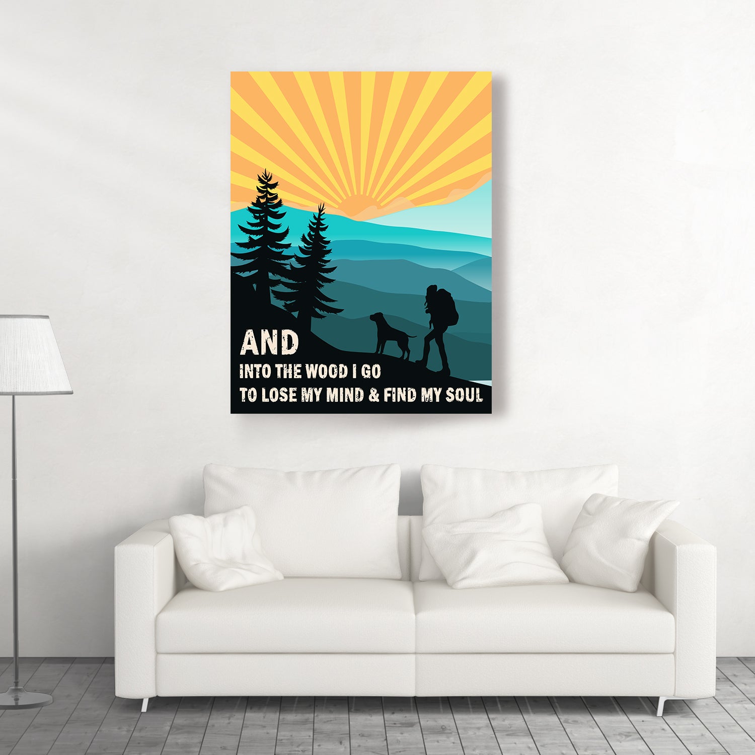 Into The Wood - Dog Hiking Companion - High - Quality Personalized Matte Canvas Print for Pet Lovers