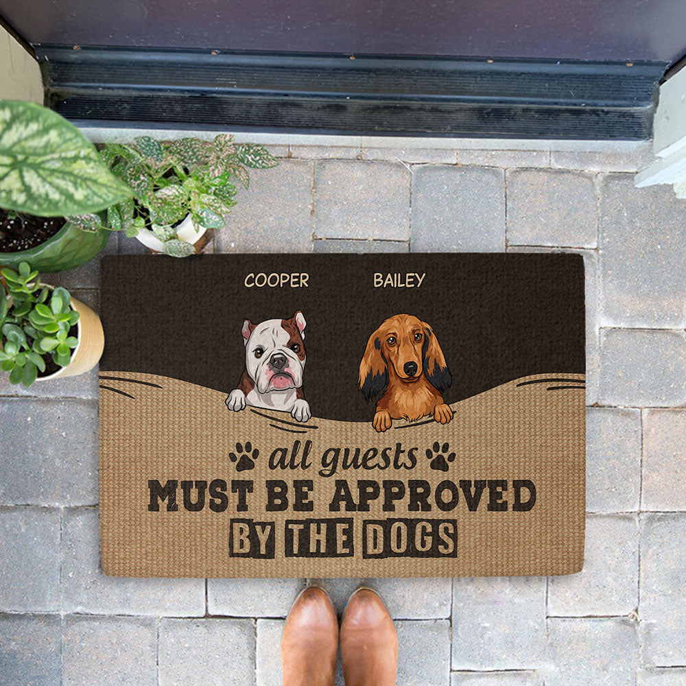 Must Be Approved By The Dog - Personalized Custom Doormat with Cat Picture