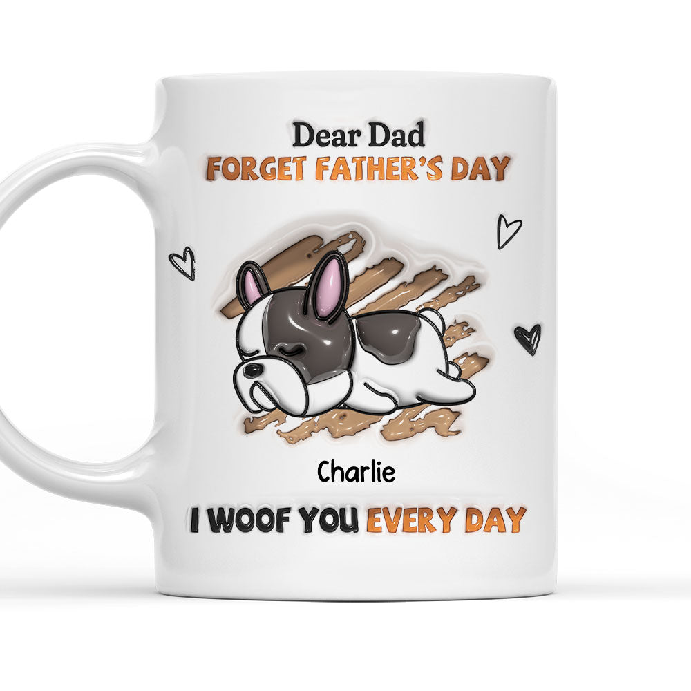 Daily We Woof You - Personalized Custom 3D Inflated Effect 11oz and 15oz Ceramic Mug