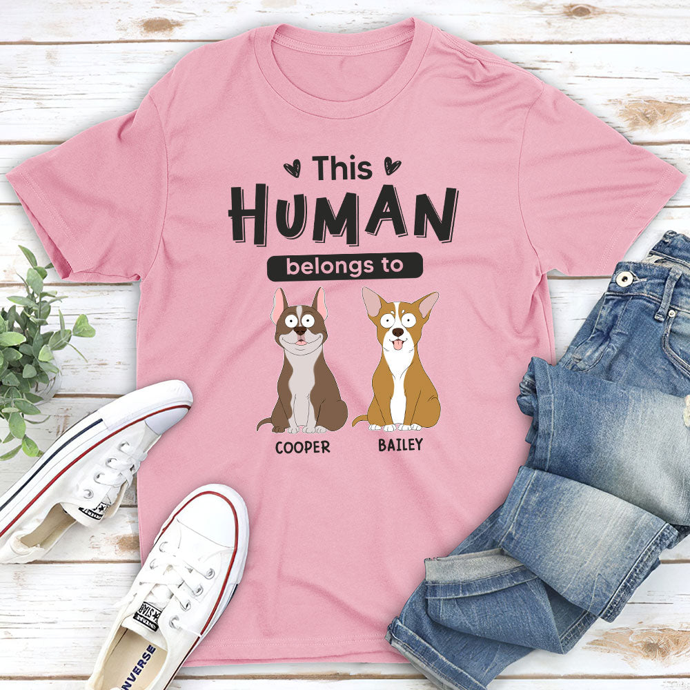 Belongs To Dogs - Personalized Custom Unisex 5.3 oz T-shirt for Pet Lovers