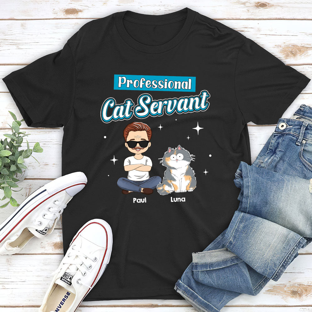 Funny Cat Servant Personalized Custom Unisex 5.3 oz T-shirt