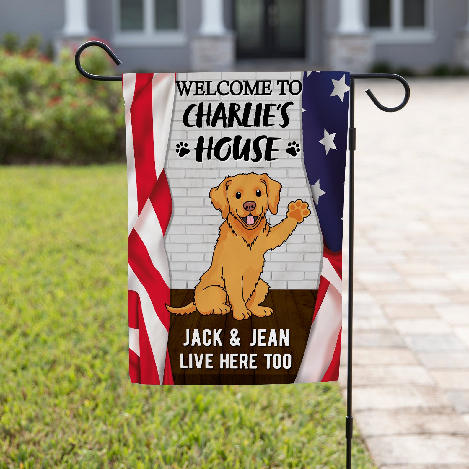 Welcome My House - Customizable Personalized Garden Flag for Pet Lovers (12' x 18', 28' x 40')