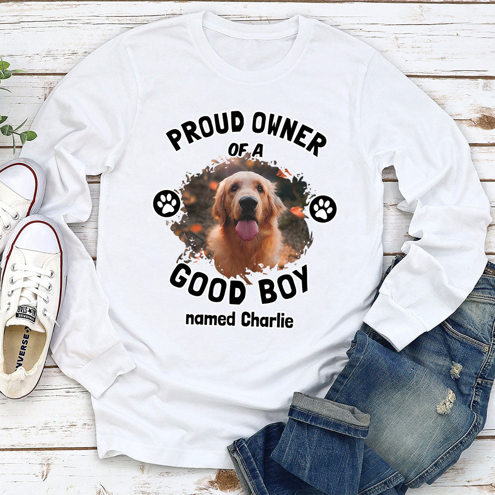 Personalized Custom Long Sleeve T-shirt - Proud Owner Photo for Pet Lovers