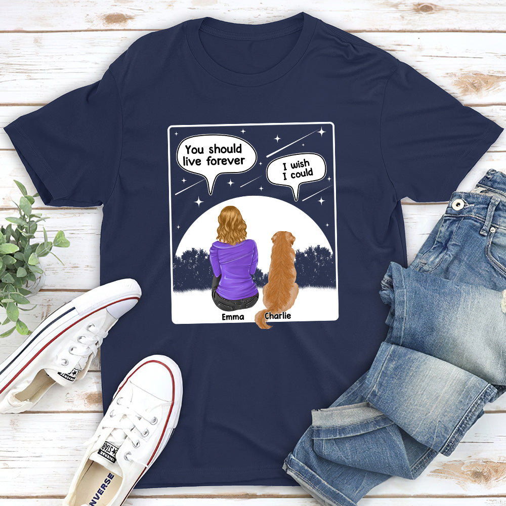 Live Forever - Personalized Custom Unisex 5.3 oz Heavy Cotton T-shirt for Pet Lovers