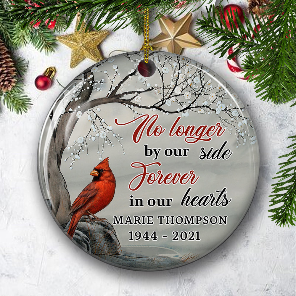 You're Never Gone From My Heart - Personalized Custom Circle Ceramic Ornament for Meaningful Gifting