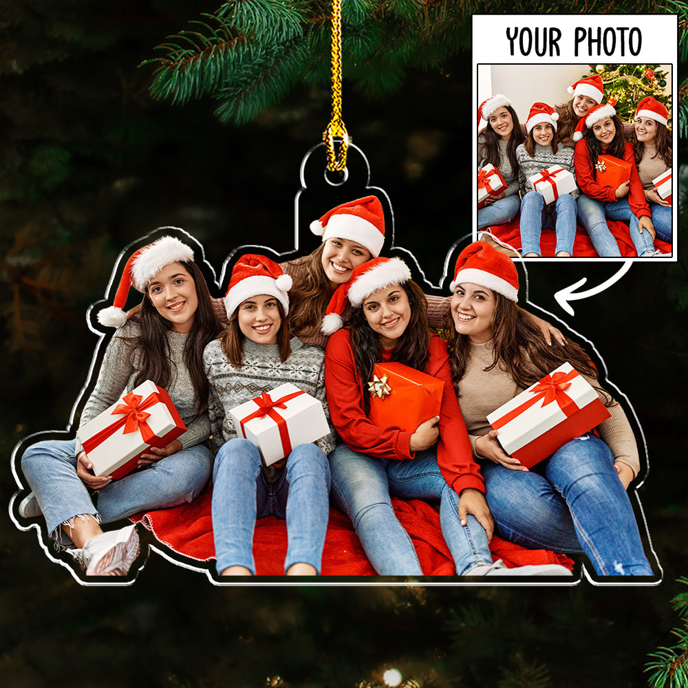 Custom Photo Besties Christmas - Exquisite Personalized Acrylic Christmas Ornament