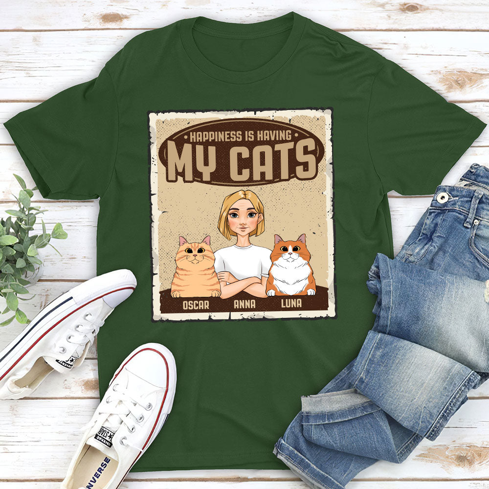 Personalized Custom Unisex Happiness Is Having T-shirt - Ideal Gift for Pet Lovers