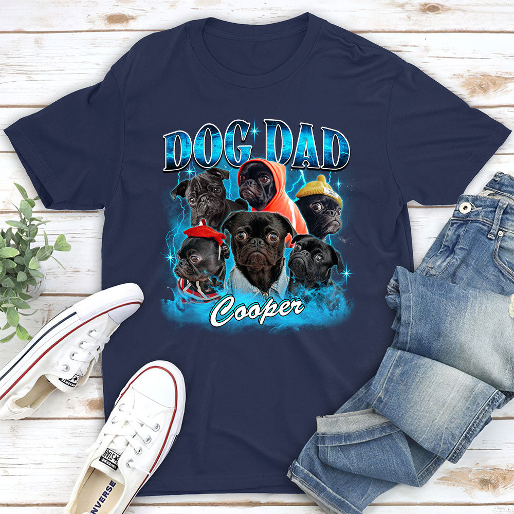 Dog Mom Dad Vintage Personalized Custom Unisex Cotton Blend T-shirt - Ideal Gift for Pet Lovers