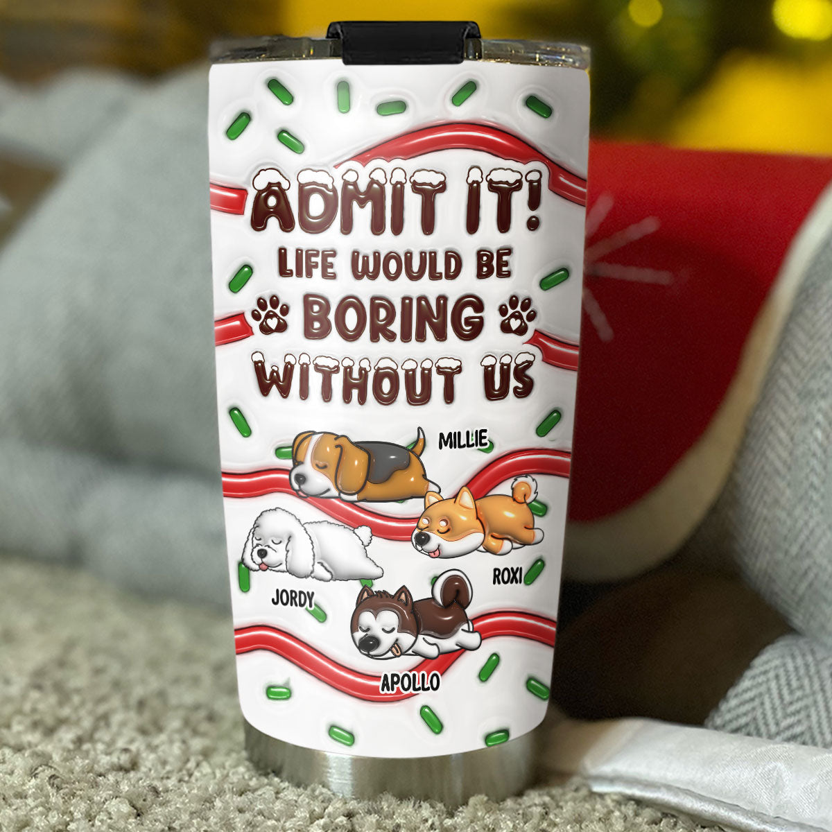 Admit It Cake - Customizable 3D Inflated Effect 20oz Personalized Tumbler for Sports, Travel & More