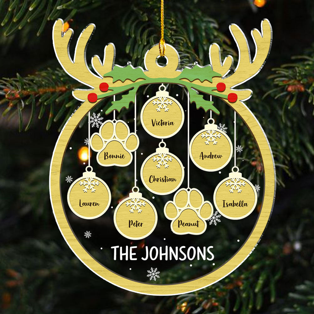 Customizable Green Paw Charm Personalized Acrylic Christmas Ornament