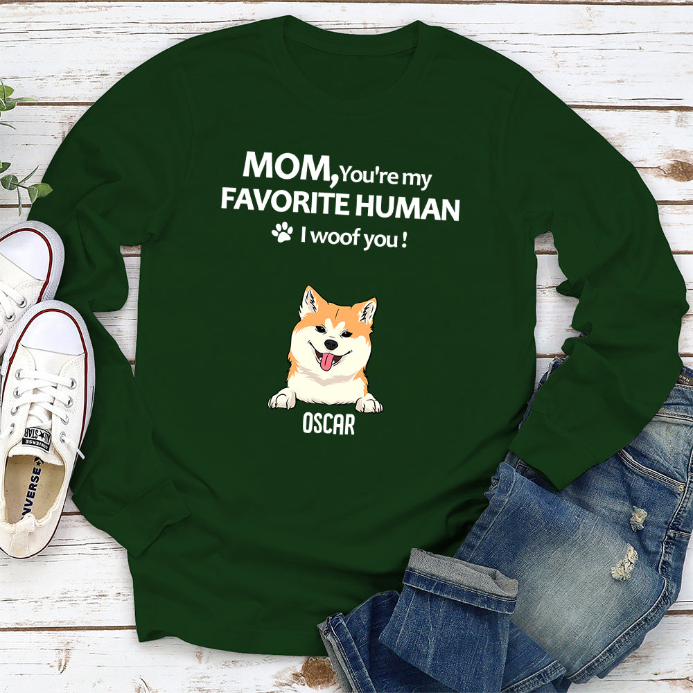 Dogs' Favorite Human - Premium Personalized Custom Long Sleeve Unisex T-shirt