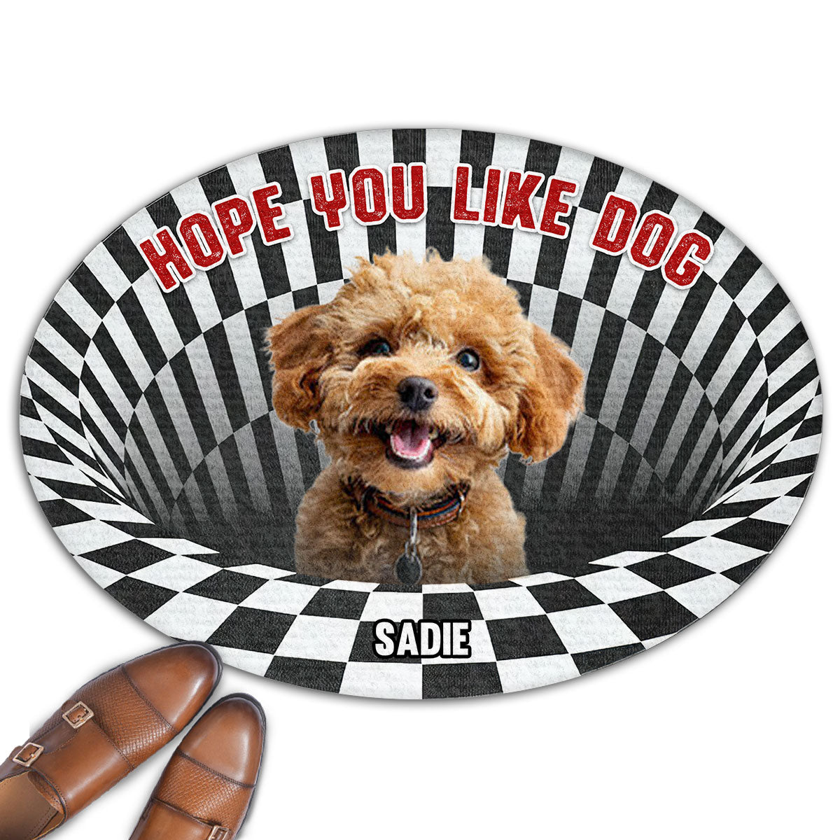 Personalized Custom Hope You Like Dogs Cartoon Photo Doormat for Pet Lovers