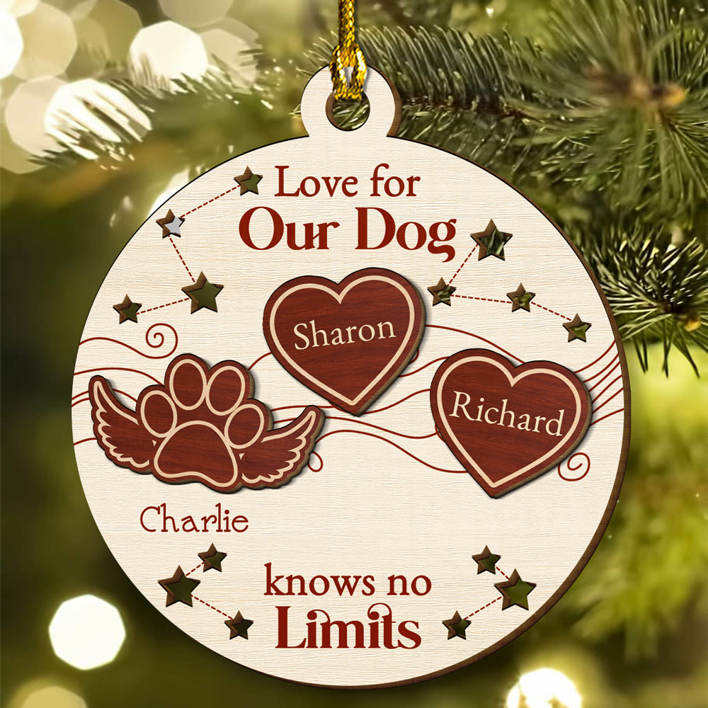 Endless Love for Dogs - Personalized Custom Freeshape 2-Layered Wood Ornament for Holiday Decor