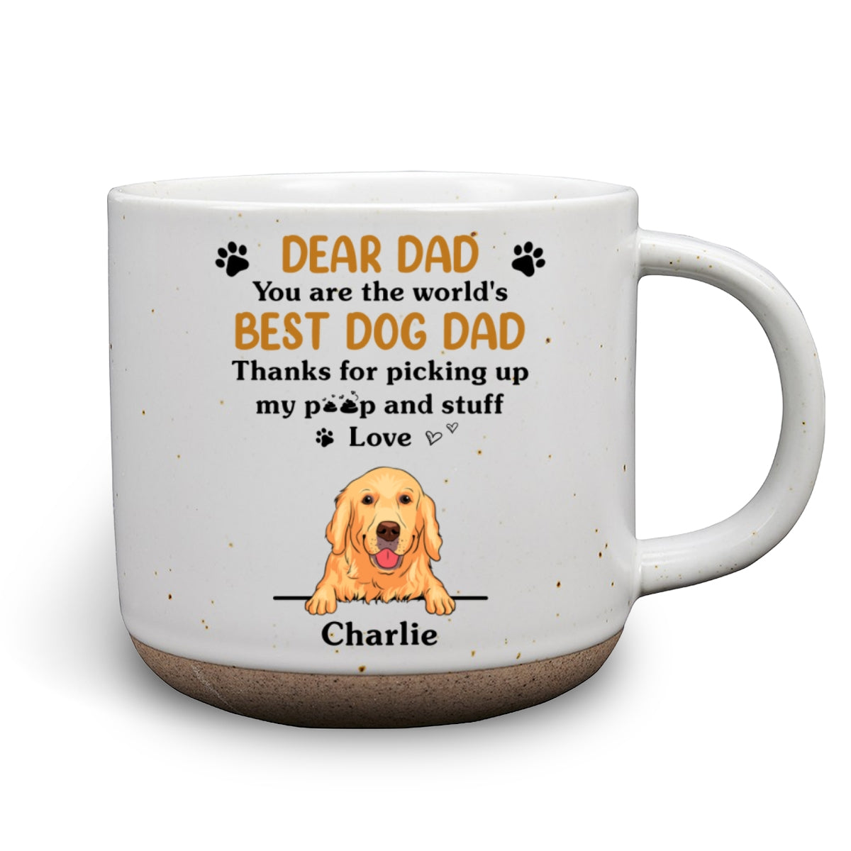 Personalized Custom 11oz Ceramic Pottery Mug for World's Best Dog Moms and Dads in Dark Blue or White