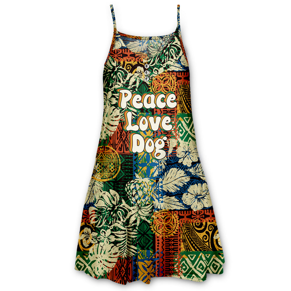 Peace - Love - Dog - Inspired Adjustable Strap Dress for Pet Lovers