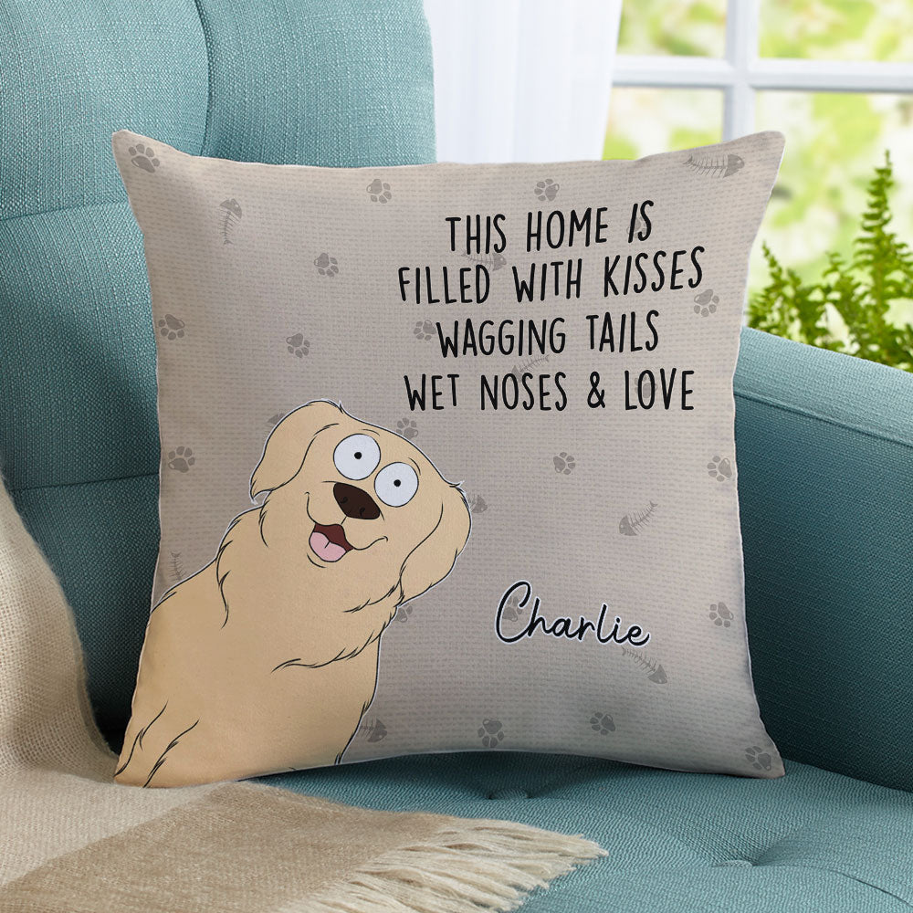 Personalized Custom Throw Pillow Filled With Kisses - 12' x 12' and 18' x 18' Sizes