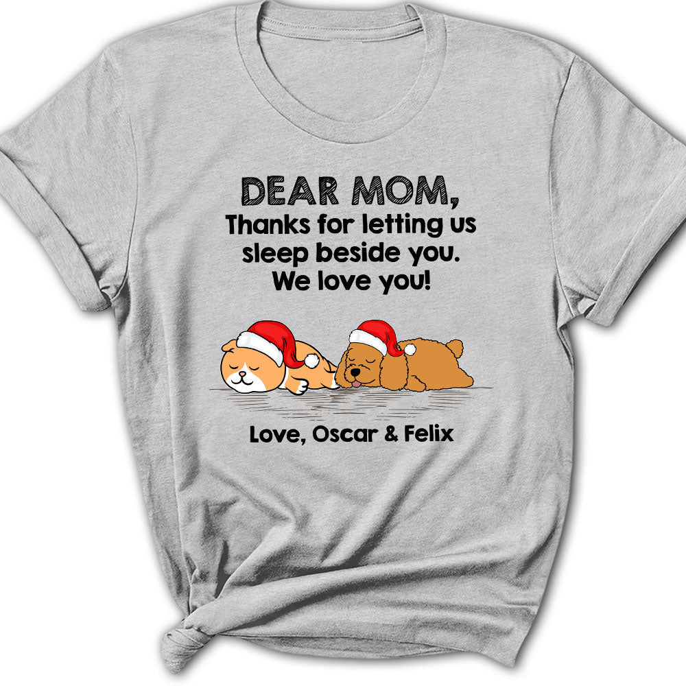 Personalized Custom Women's Sleep Beside Pet T-shirt - Perfect Gift for Pet Lovers