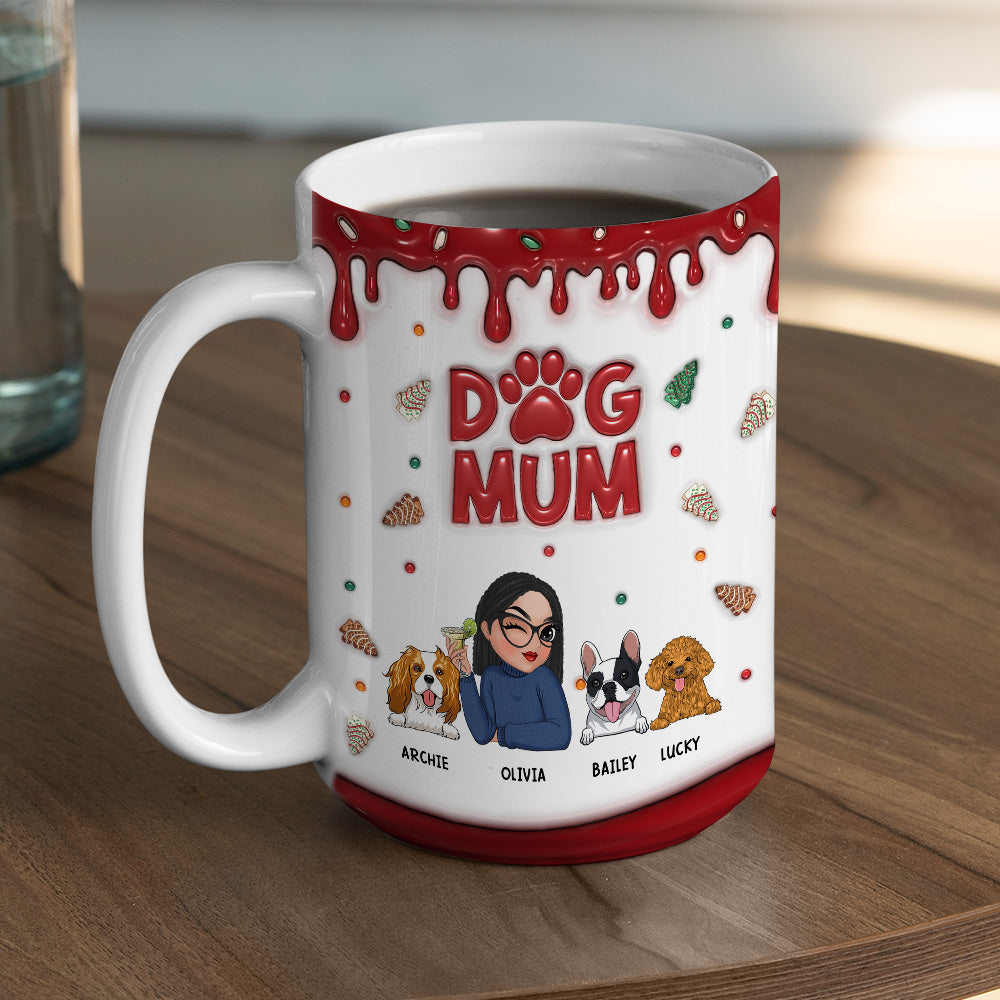 Charming Personalized 3D Inflated Effect Mug for Dog Moms - 11oz