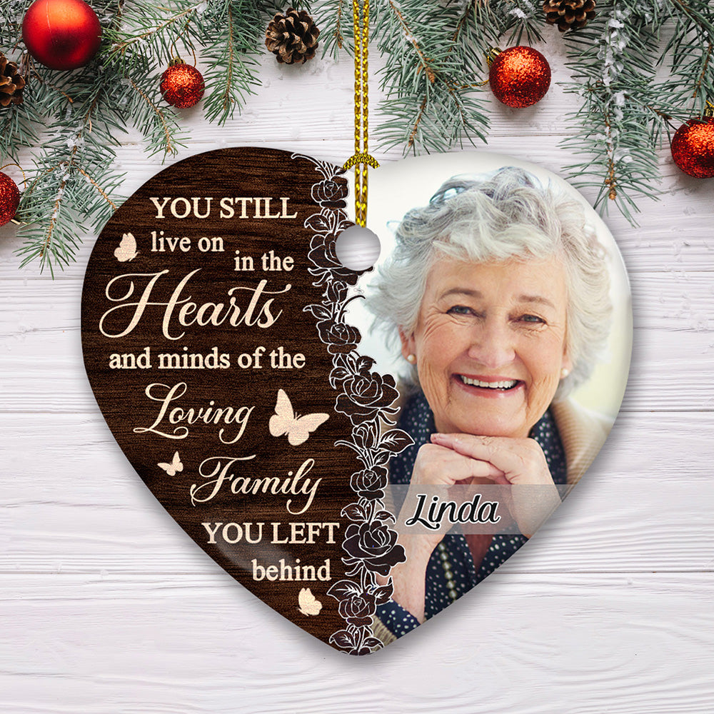 Always Be Remembered - Exquisite Personalized Custom Heart Ceramic Christmas Ornament